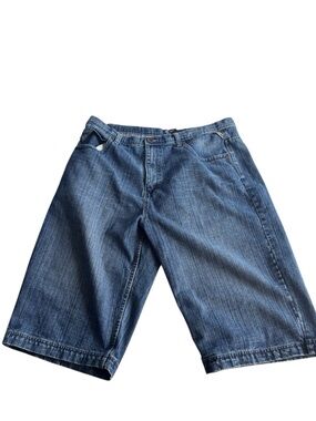 Vintage Royal Blue Baggy Denim Jean Shorts Jorts Size 42 Y2K Hip Hop